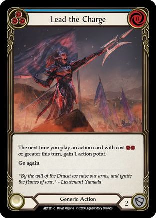 Lead the Charge (Blue) [ARC211-C] 1st Edition Rainbow Foil Flesh And Blood Single Flesh And Blood   
