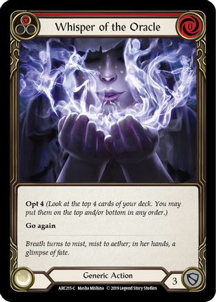 Whisper of the Oracle (Red) [ARC215] Unlimited Edition Rainbow Foil Flesh And Blood Single Flesh And Blood   