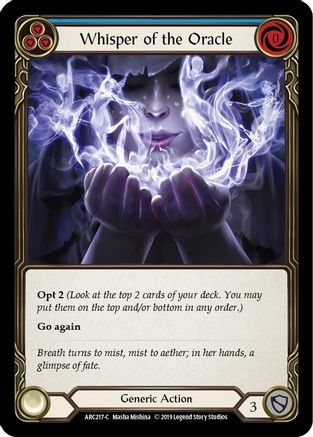 Whisper of the Oracle (Blue) [ARC217] Unlimited Edition Rainbow Foil Flesh And Blood Single Flesh And Blood   