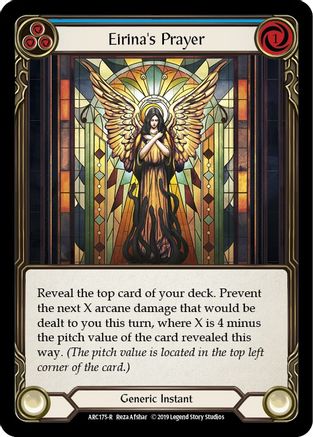 Eirina's Prayer (Blue) [ARC175-R] 1st Edition Rainbow Foil Flesh And Blood Single Flesh And Blood   