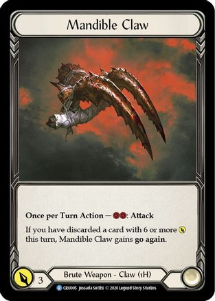 Mandible Claw [CRU005] 1st Edition Cold Foil Flesh And Blood Single Flesh And Blood   
