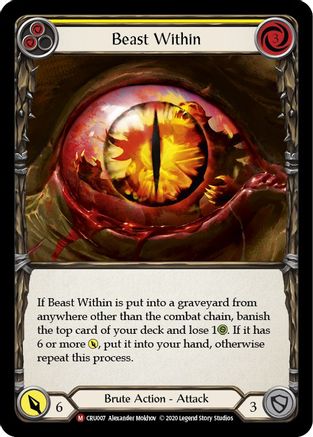 Beast Within [CRU007] 1st Edition Rainbow Foil Flesh And Blood Single Flesh And Blood   