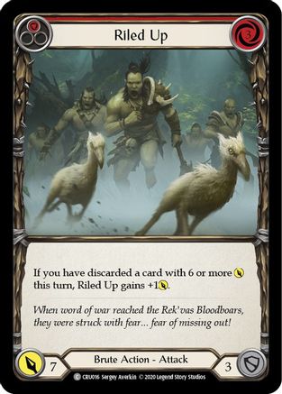 Riled Up (Red) (Rainbow Foil) [CRU016-RF] Unlimited Rainbow Foil Flesh And Blood Single Flesh And Blood   