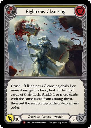 Righteous Cleansing [CRU027] 1st Edition Rainbow Foil Flesh And Blood Single Flesh And Blood   