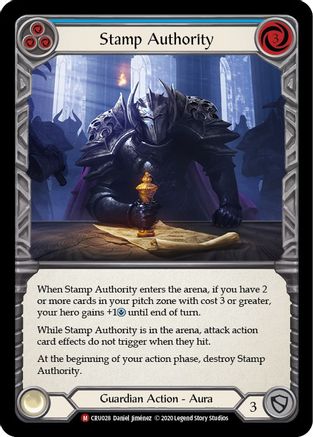 Stamp Authority [CRU028] 1st Edition Normal Flesh And Blood Single Flesh And Blood   