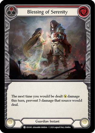 Blessing of Serenity (Red) (Rainbow Foil) [CRU041-RF] Unlimited Rainbow Foil Flesh And Blood Single Flesh And Blood   