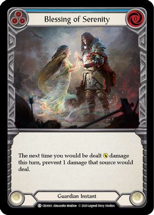 Blessing of Serenity (Blue) (Rainbow Foil) [CRU043-RF] Unlimited Rainbow Foil Flesh And Blood Single Flesh And Blood   