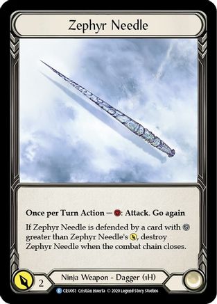 Zephyr Needle [CRU051] 1st Edition Cold Foil Flesh And Blood Single Flesh And Blood   