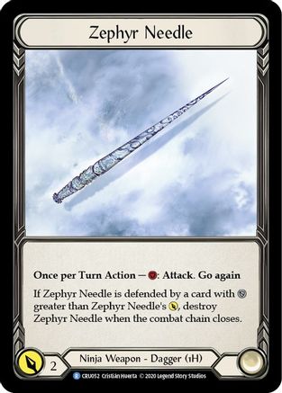 Zephyr Needle [U-CRU052-RF] Unlimited Rainbow Foil Flesh And Blood Single Flesh And Blood   