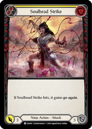 Soulbead Strike (Yellow) (Rainbow Foil) [CRU067-RF] Unlimited Rainbow Foil Flesh And Blood Single Flesh And Blood   