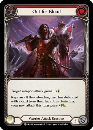 Out for Blood (Red) (Rainbow Foil) [CRU088-RF] Unlimited Rainbow Foil Flesh And Blood Single Flesh And Blood   