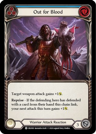 Out for Blood (Blue) [CRU090] 1st Edition Rainbow Foil Flesh And Blood Single Flesh And Blood   