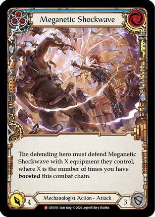 Meganetic Shockwave [CRU103] 1st Edition Rainbow Foil Flesh And Blood Single Flesh And Blood   