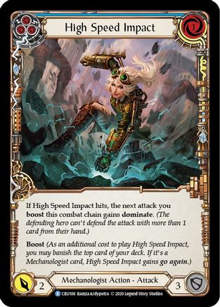 High Speed Impact (Blue) [CRU108] 1st Edition Rainbow Foil Flesh And Blood Single Flesh And Blood   