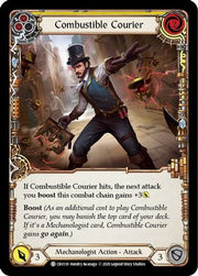 Combustible Courier (Yellow) [CRU110] 1st Edition Rainbow Foil Flesh And Blood Single Flesh And Blood   