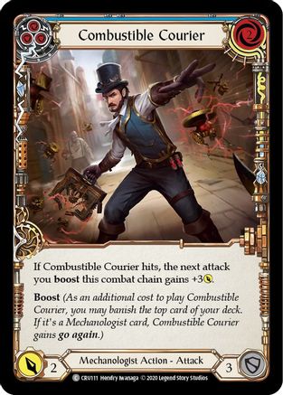 Combustible Courier (Blue) [CRU111] 1st Edition Normal Flesh And Blood Single Flesh And Blood   