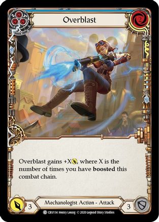 Overblast (Blue) [CRU114] 1st Edition Rainbow Foil Flesh And Blood Single Flesh And Blood   