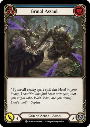 Brutal Assault (Blue) [CRU194] 1st Edition Rainbow Foil Flesh And Blood Single Flesh And Blood   
