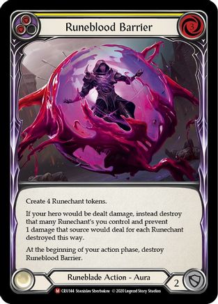 Runeblood Barrier [CRU144] 1st Edition Rainbow Foil Flesh And Blood Single Flesh And Blood   