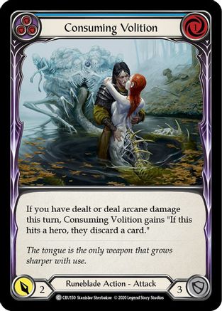 Consuming Volition (Blue) [CRU150] 1st Edition Rainbow Foil Flesh And Blood Single Flesh And Blood   