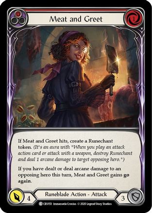 Meat and Greet (Red) [CRU151] 1st Edition Rainbow Foil Flesh And Blood Single Flesh And Blood   