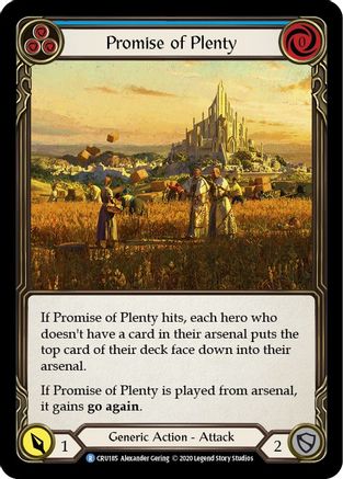 Promise of Plenty (Blue) [CRU185] 1st Edition Rainbow Foil Flesh And Blood Single Flesh And Blood   