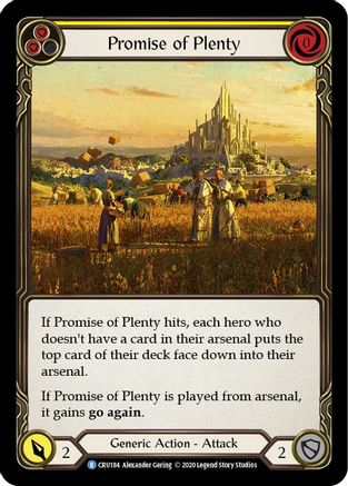 Promise of Plenty (Yellow) [CRU184] 1st Edition Rainbow Foil Flesh And Blood Single Flesh And Blood   