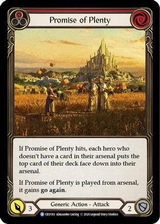 Promise of Plenty (Red) [CRU183] 1st Edition Rainbow Foil Flesh And Blood Single Flesh And Blood   