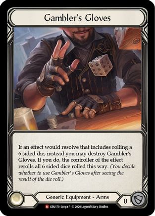 Gambler's Gloves [CRU179] (Crucible of War)  1st Edition Cold Foil Flesh And Blood Single Flesh And Blood   