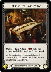 Talishar, the Lost Prince [CRU177] 1st Edition Normal Flesh And Blood Single Flesh And Blood   