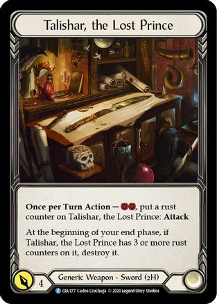 Talishar, the Lost Prince [CRU177] 1st Edition Cold Foil Flesh And Blood Single Flesh And Blood   