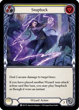 Snapback (Yellow) [CRU175] 1st Edition Rainbow Foil Flesh And Blood Single Flesh And Blood   