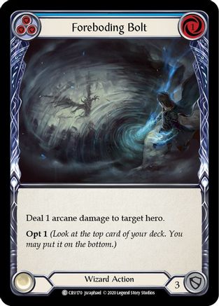 Foreboding Bolt (Blue) [CRU170] 1st Edition Rainbow Foil Flesh And Blood Single Flesh And Blood   