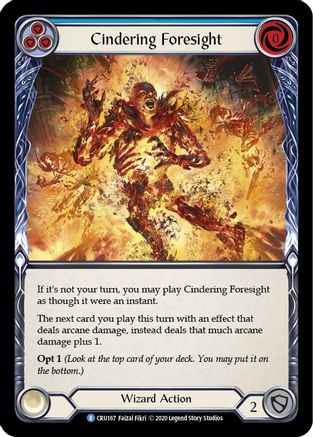 Cindering Foresight (Blue) (Rainbow Foil) [CRU167-RF] Unlimited Rainbow Foil Flesh And Blood Single Flesh And Blood   