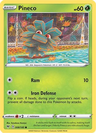 Pineco (8/185) Reverse Holofoil [SWSH: Vivid Voltage] Pokemon Single Pokémon