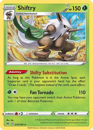 Shiftry (12/185) Reverse Holofoil [SWSH: Vivid Voltage] Pokemon Single Pokémon