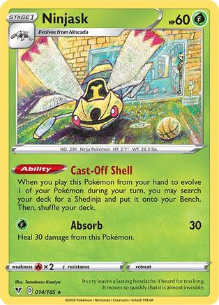 Ninjask (14/185) Reverse Holofoil [SWSH: Vivid Voltage] Pokemon Single Pokémon