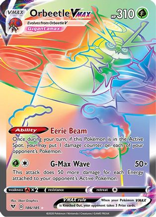 Orbeetle VMAX (Secret) (186/185) Holofoil [SWSH: Vivid Voltage] Pokemon Single Pokémon