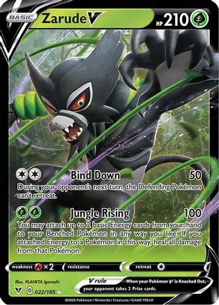 Zarude V 22/185 Holofoil [SWSH: Vivid Voltage] Pokemon Single Pokémon