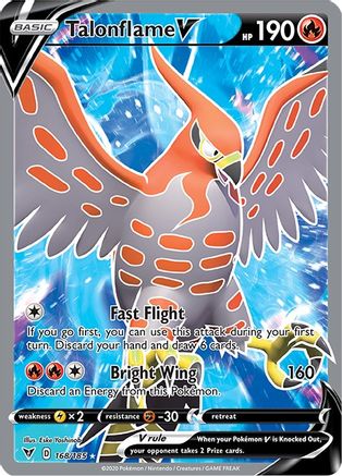 Talonflame V (Full Art) 168/185 Holofoil [SWSH: Vivid Voltage] Pokemon Single Pokémon