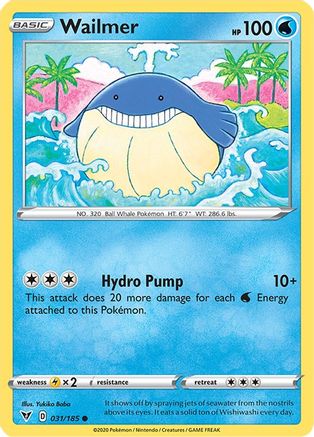 Wailmer (31/185) Reverse Holofoil [SWSH: Vivid Voltage] Pokemon Single Pokémon