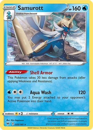 Samurott (35/185) Reverse Holofoil [SWSH: Vivid Voltage] Pokemon Single Pokémon