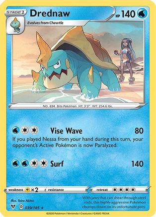 Drednaw (39/185) Reverse Holofoil [SWSH: Vivid Voltage] Pokemon Single Pokémon