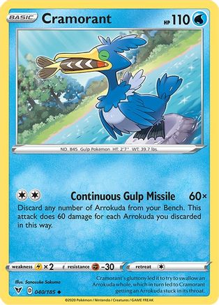 Cramorant (40/185) Reverse Holofoil [SWSH: Vivid Voltage] Pokemon Single Pokémon