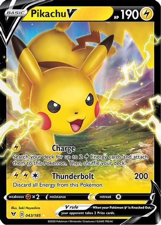 Pikachu V 43/185 Holofoil [SWSH: Vivid Voltage] Pokemon Single Pokémon