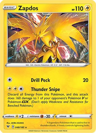 Zapdos (48/185) Reverse Holofoil [SWSH: Vivid Voltage] Pokemon Single Pokémon