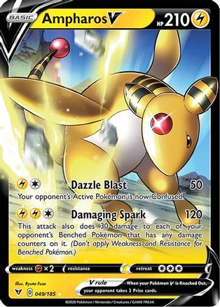 Ampharos V (49/185) - [SWSH: Vivid Voltage] Holofoil Pokemon Single Pokémon
