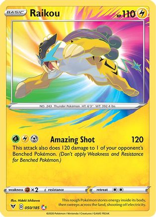 Raikou 50/185 Holofoil [SWSH: Vivid Voltage] Pokemon Single Pokémon
