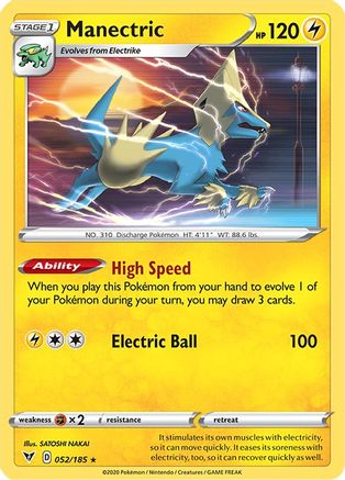 Manectric (52/185) Reverse Holofoil [SWSH: Vivid Voltage] Pokemon Single Pokémon