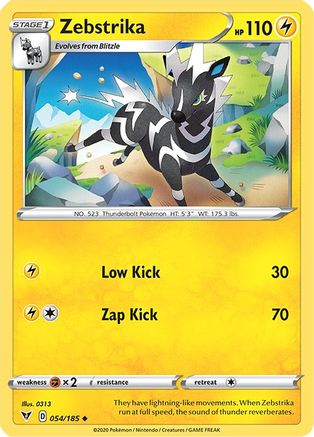 Zebstrika (54/185) Reverse Holofoil [SWSH: Vivid Voltage] Pokemon Single Pokémon